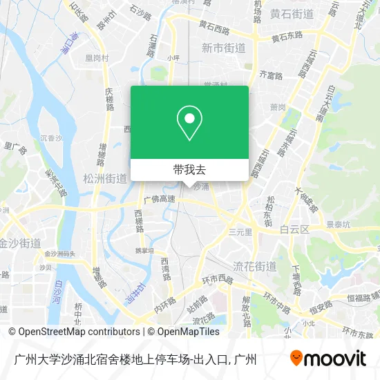 广州大学沙涌北宿舍楼地上停车场-出入口地图