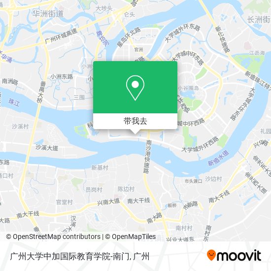 广州大学中加国际教育学院-南门地图