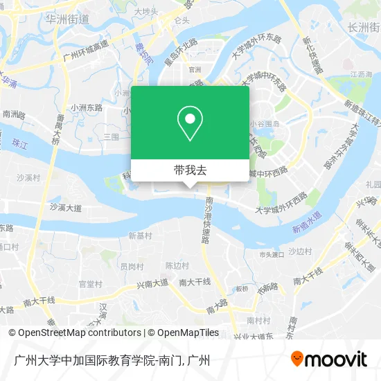 广州大学中加国际教育学院-南门地图