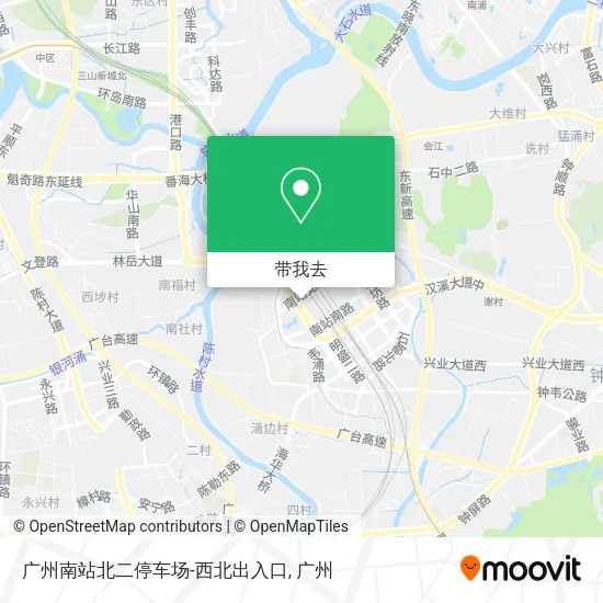 广州南站北二停车场-西北出入口地图