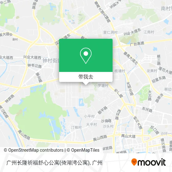 广州长隆祈福舒心公寓(倚湖湾公寓)地图