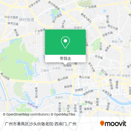 广州市番禺区沙头街敬老院-西南门地图