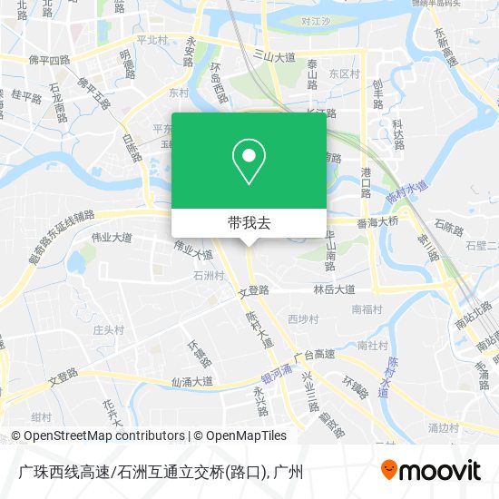广珠西线高速/石洲互通立交桥(路口)地图