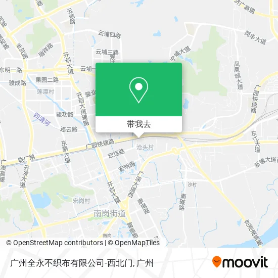 广州全永不织布有限公司-西北门地图