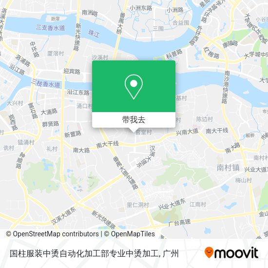国柱服装中烫自动化加工部专业中烫加工地图