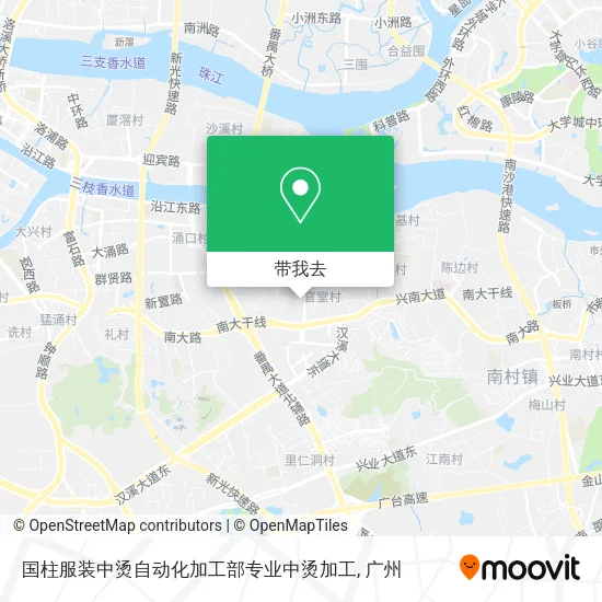 国柱服装中烫自动化加工部专业中烫加工地图