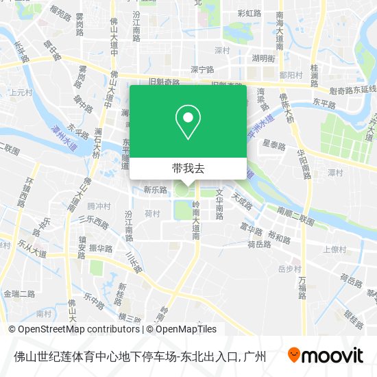 佛山世纪莲体育中心地下停车场-东北出入口地图