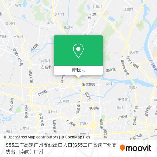 S55二广高速广州支线出口入口(S55二广高速广州支线出口南向)地图