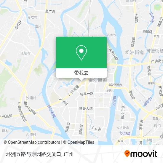 环洲五路与康园路交叉口地图