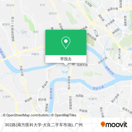 302路(南方医科大学-大良二手车市场)地图
