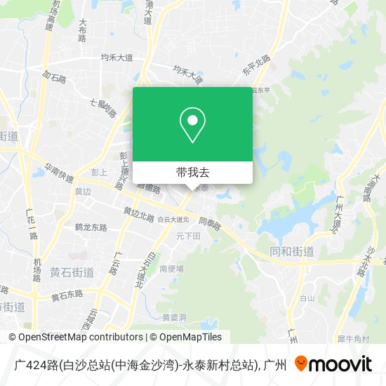 广424路(白沙总站(中海金沙湾)-永泰新村总站)地图