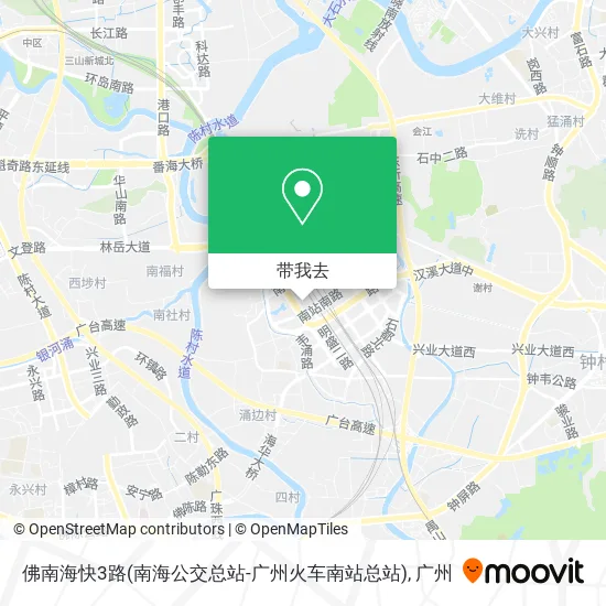 佛南海快3路(南海公交总站-广州火车南站总站)地图