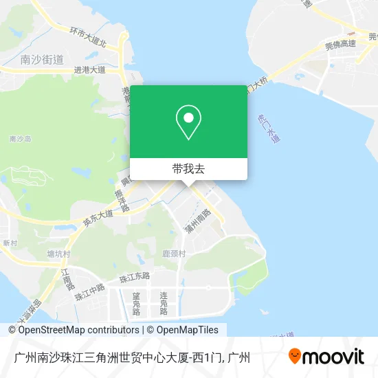 广州南沙珠江三角洲世贸中心大厦-西1门地图