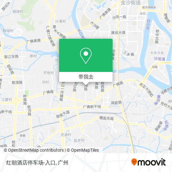 红朝酒店停车场-入口地图
