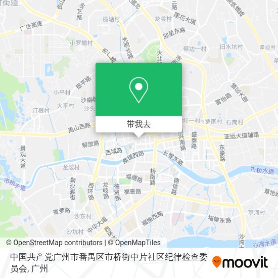 中国共产党广州市番禺区市桥街中片社区纪律检查委员会地图