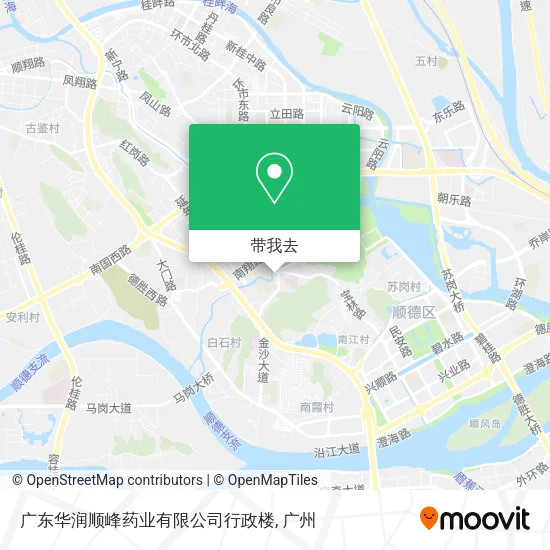 广东华润顺峰药业有限公司行政楼地图