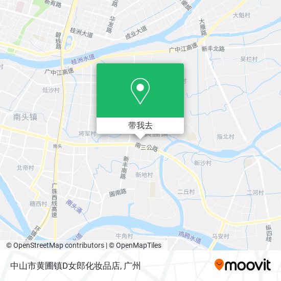 中山市黄圃镇D女郎化妆品店地图