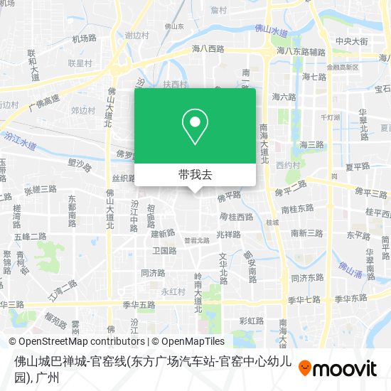 佛山城巴禅城-官窑线(东方广场汽车站-官窑中心幼儿园)地图