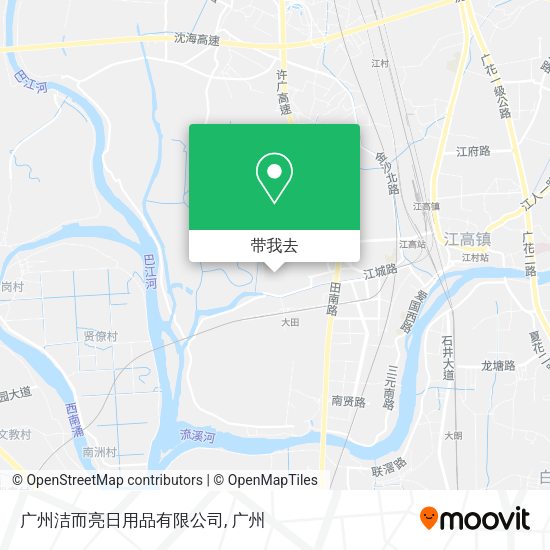 广州洁而亮日用品有限公司地图