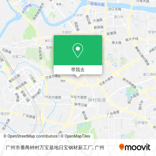 广州市番禺钟村万宝基地日宝钢材新工厂地图