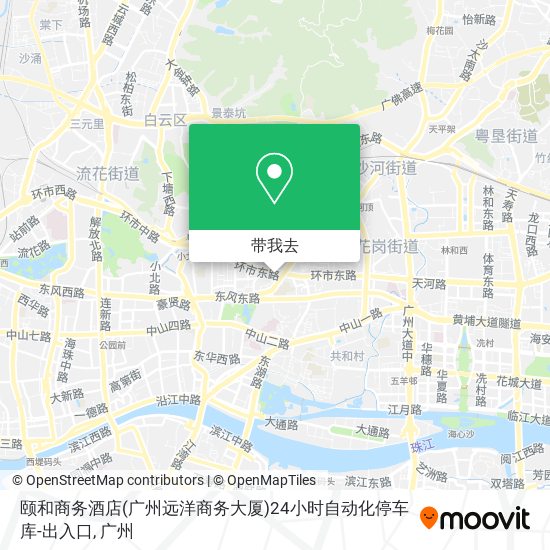 颐和商务酒店(广州远洋商务大厦)24小时自动化停车库-出入口地图
