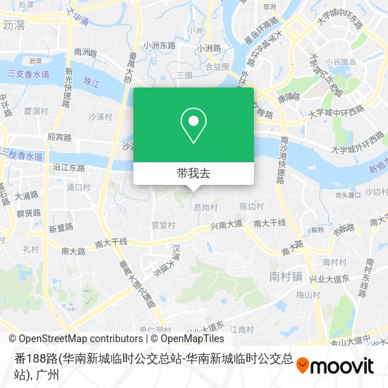番188路(华南新城临时公交总站-华南新城临时公交总站)地图