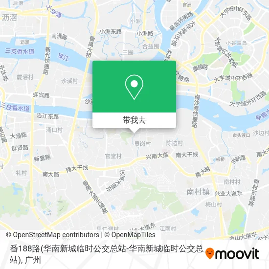 番188路(华南新城临时公交总站-华南新城临时公交总站)地图