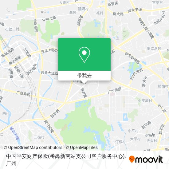 中国平安财产保险(番禺新南站支公司客户服务中心)地图
