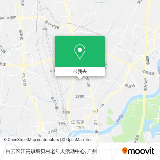 白云区江高镇塘贝村老年人活动中心地图