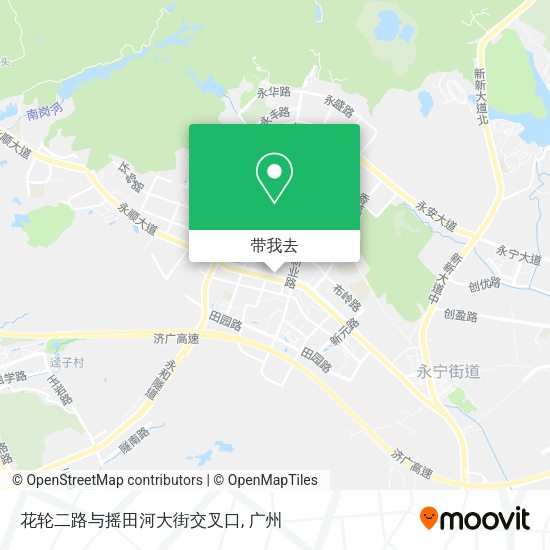 花轮二路与摇田河大街交叉口地图