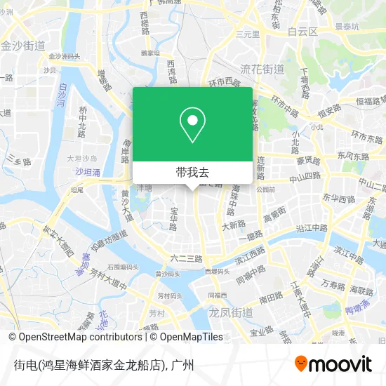 街电(鸿星海鲜酒家金龙船店)地图
