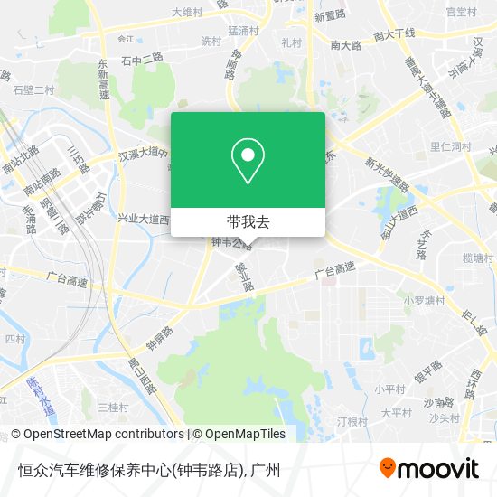 恒众汽车维修保养中心(钟韦路店)地图
