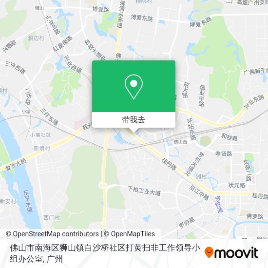佛山市南海区狮山镇白沙桥社区打黄扫非工作领导小组办公室地图