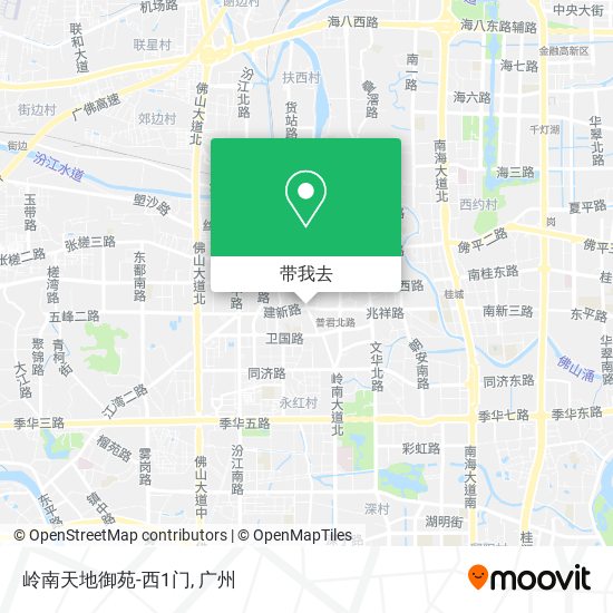 岭南天地御苑-西1门地图
