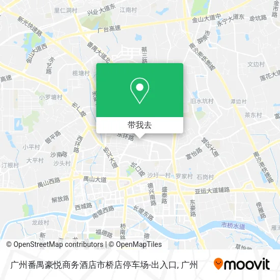 广州番禺豪悦商务酒店市桥店停车场-出入口地图