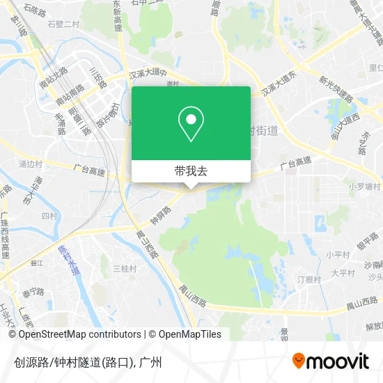 创源路/钟村隧道(路口)地图