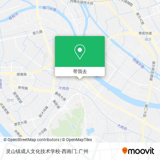 灵山镇成人文化技术学校-西南门地图