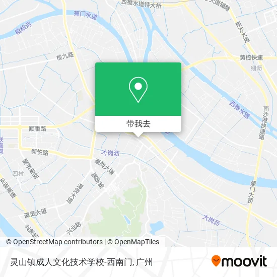 灵山镇成人文化技术学校-西南门地图
