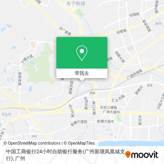 中国工商银行24小时自助银行服务(广州新塘凤凰城支行)地图