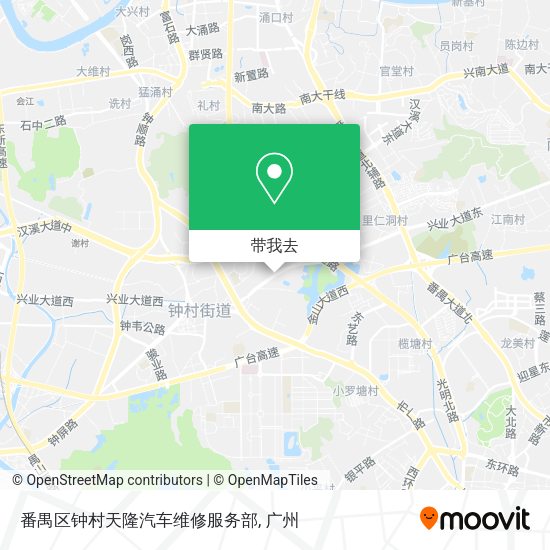 番禺区钟村天隆汽车维修服务部地图