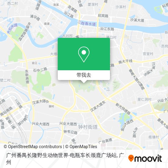 广州番禺长隆野生动物世界-电瓶车长颈鹿广场站地图