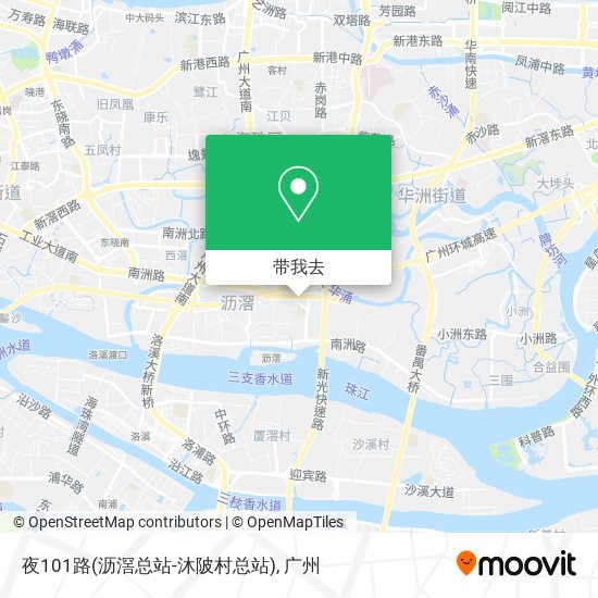 夜101路(沥滘总站-沐陂村总站)地图