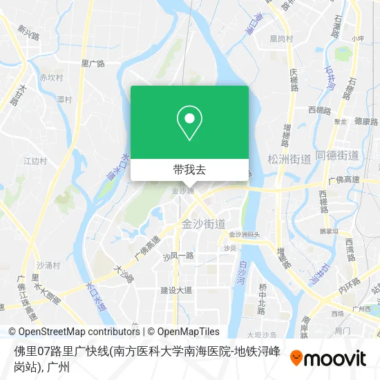 佛里07路里广快线(南方医科大学南海医院-地铁浔峰岗站)地图