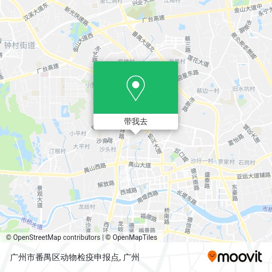 广州市番禺区动物检疫申报点地图