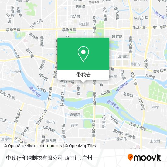中政行印绣制衣有限公司-西南门地图