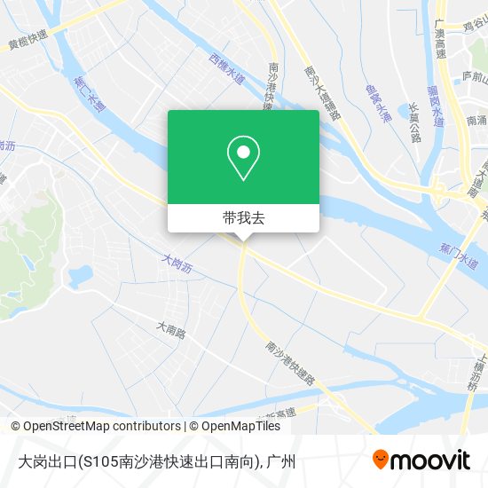 大岗出口(S105南沙港快速出口南向)地图