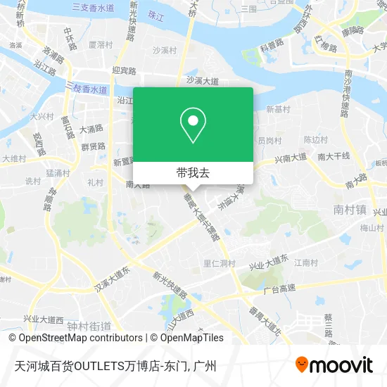 天河城百货OUTLETS万博店-东门地图