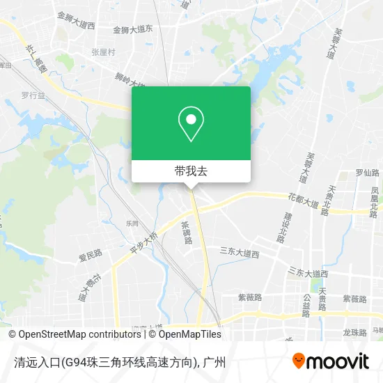 清远入口(G94珠三角环线高速方向)地图
