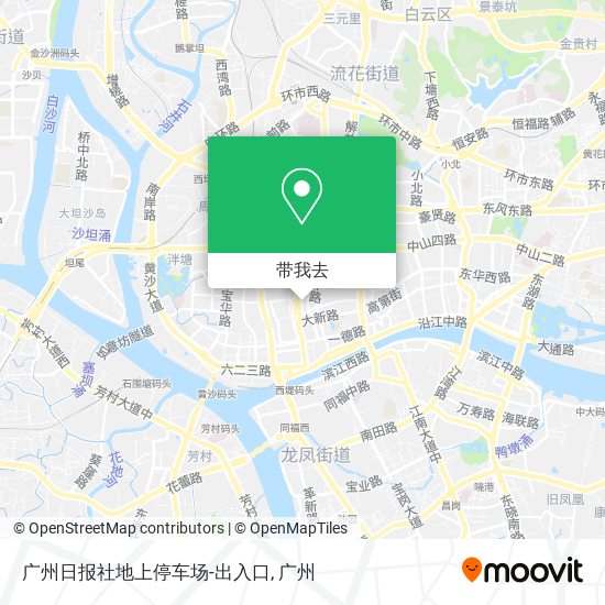 广州日报社地上停车场-出入口地图