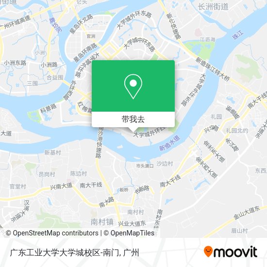 广东工业大学大学城校区-南门地图